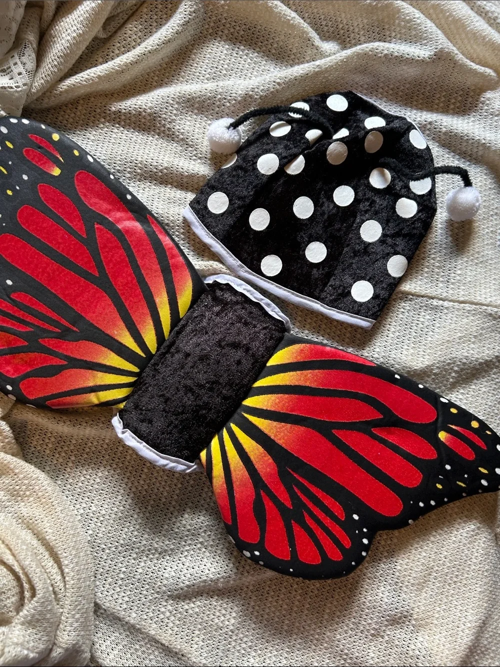 Animal Planet Black Polka Dot & Red Butterfly Dog Costume